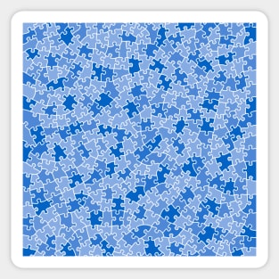 Jigsaw Puzzle Lover Pieces Pattern Master Puzzler BLUE Sticker